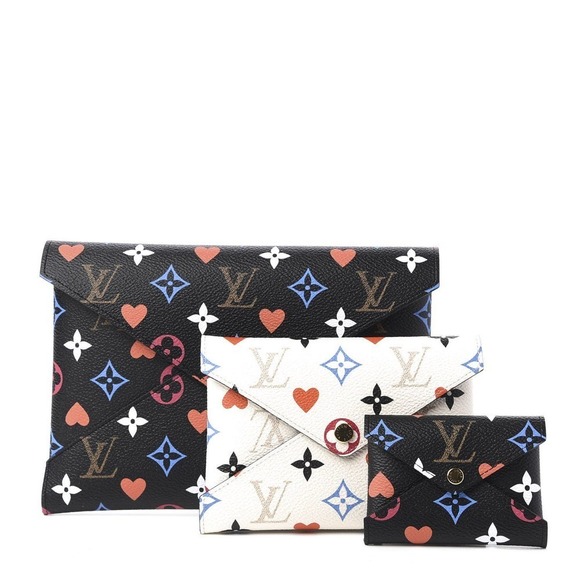 Louis Vuitton Handbags - Louis Vuitton Game On Kirigami 3-Pochettes b&w hearts LV wallet/bags Rare Auth